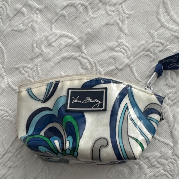 Vera Bradley Blue and Green Patterned Pouch - Picture 1 of 3